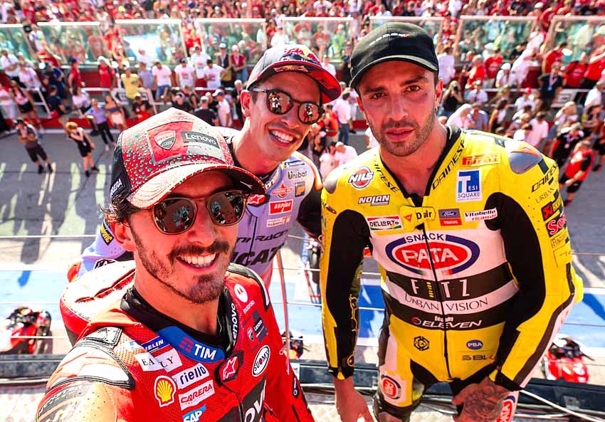 Pecco Bagnaia , Marc Marquez ,Andrea Iannone